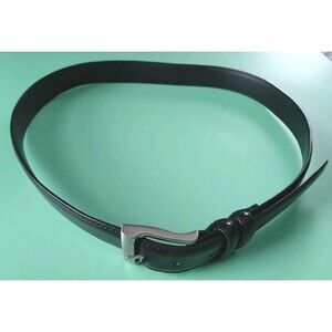 Florsheim Men's Black Leather Belt 40" Silver Hardware
